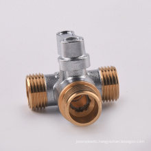 10mm 12mm Forged Tee Pipe Fittings Brass Material Air Compression Gas Pipe Tube Fitting Union For Copper Pipe